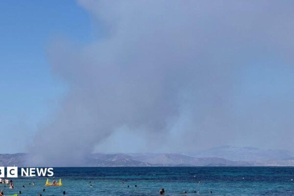 Two dead and hundreds evacuated as wildfires break out near Athens