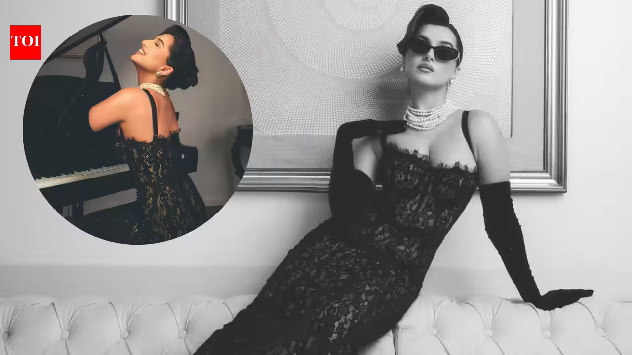 Tara Sutaria channels her inner Rita Hayworth and Lauren Bacall, serves Hollywood noir in Rs 44,000 black lace gown for 'Toxic' promotions with pearls worth Rs 7.42 lakh