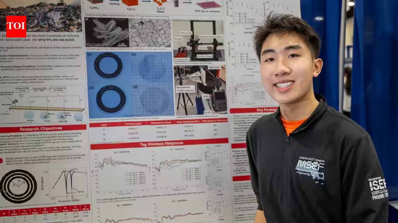Meet Kevin Sun, the 17-year-old Massachusetts student who built a dissolvable wireless tag to help recycling plants sort plastic