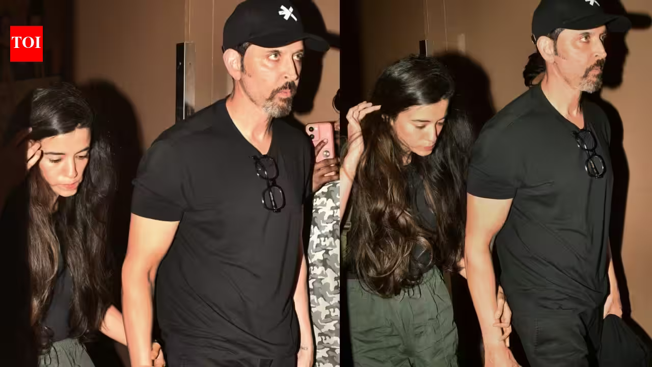 Hrithik Roshan, Saba Azad spotted hand-in-hand after a movie date, amid break-up rumours after a screenshot claimed the 'Krrish' actor to be on a dating app