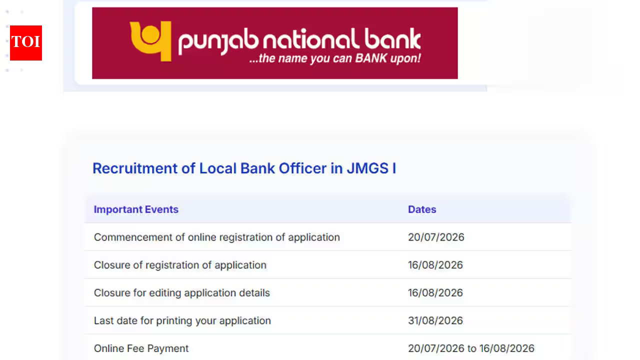 PNB LBO 2026 registration ends today: Check 545 vacancies, eligibility, selection process and direct link