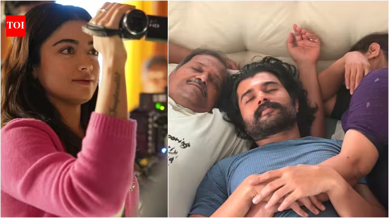 'Can you give me credit for all the other photos?': Rashmika Mandanna playfully calls out Vijay Deverakonda after clicking his cosy nap with parents | Telugu Movie News