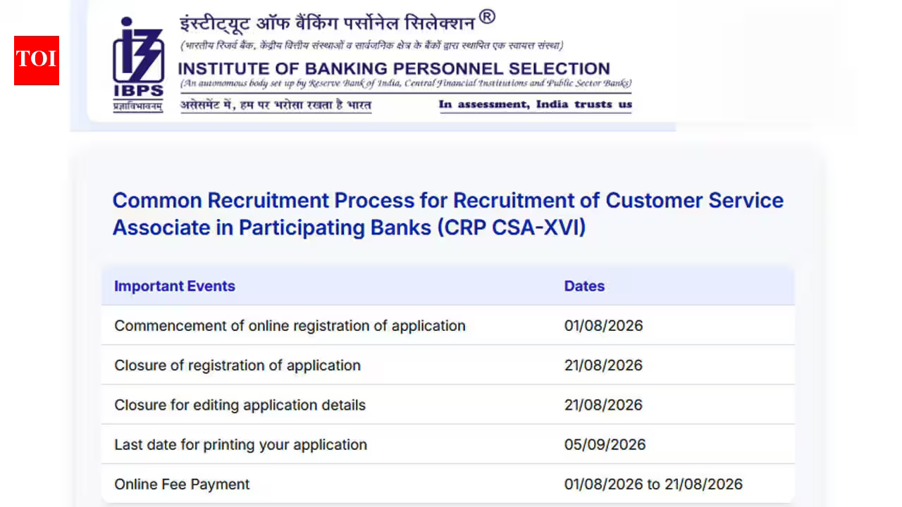 IBPS Clerk apply online 2026: Last date August 21 for 11,403 vacancies, check fees and documents