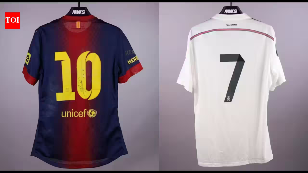 Messi and Ronaldo shirts from same collection go head-to-head at auction, with one selling for six times more | Football News