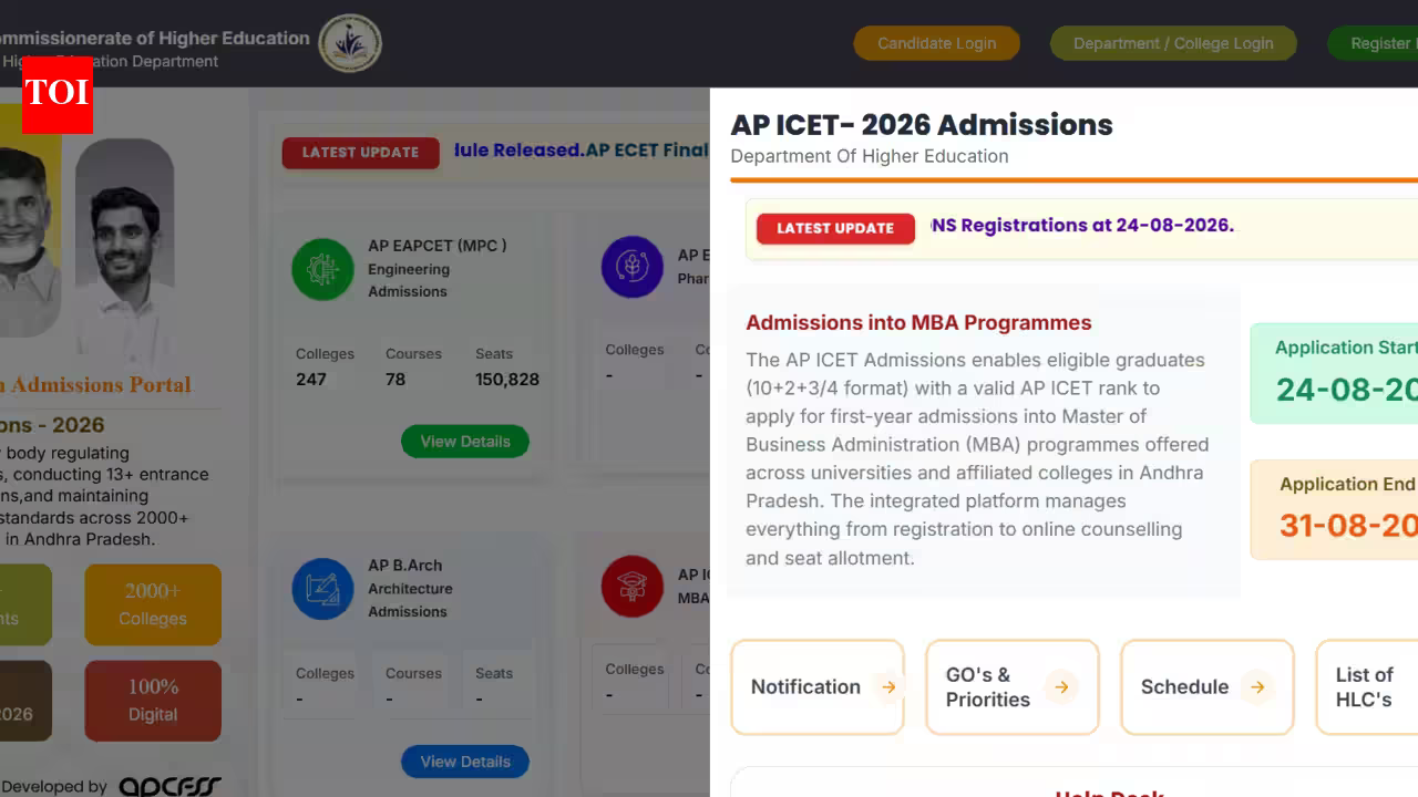 AP ICET counselling 2026 schedule announced at apcfss.in; registration begins August 24