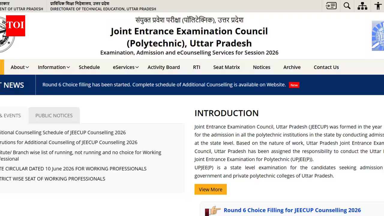 JEECUP counselling 2026: Round 6 choice filling begins; seat allotment on August 24