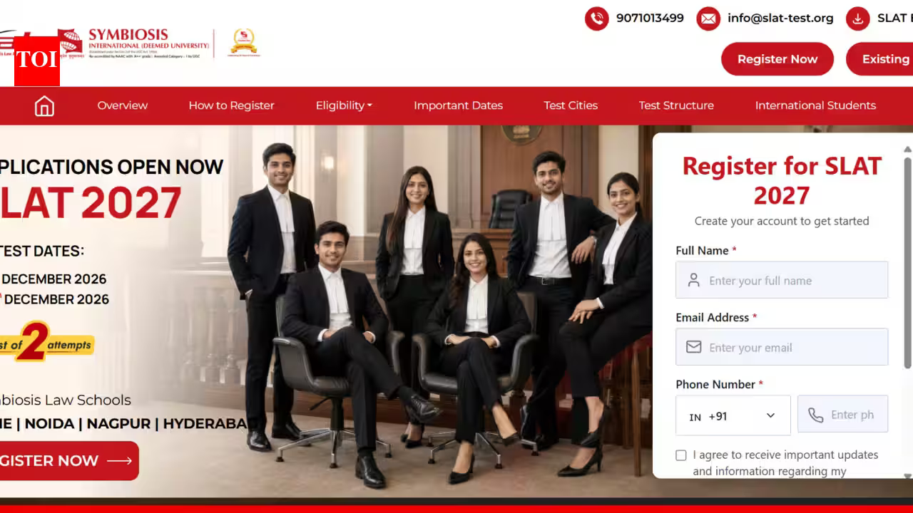SLAT 2027 registration begins at slat-test.org: Check eligibility, exam dates and application fee