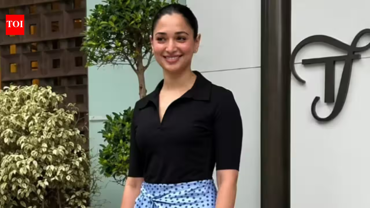 Tamannaah Bhatia stuns in Rs 52K layered scarf-skirt dress with pumps worth nearly Rs 1 lakh | Hindi Movie News