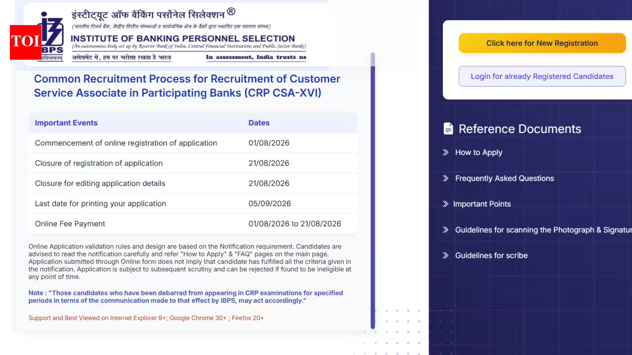 IBPS Clerk recruitment 2026: Registration ends today for 11,403 posts at ibps.in; direct link to apply here