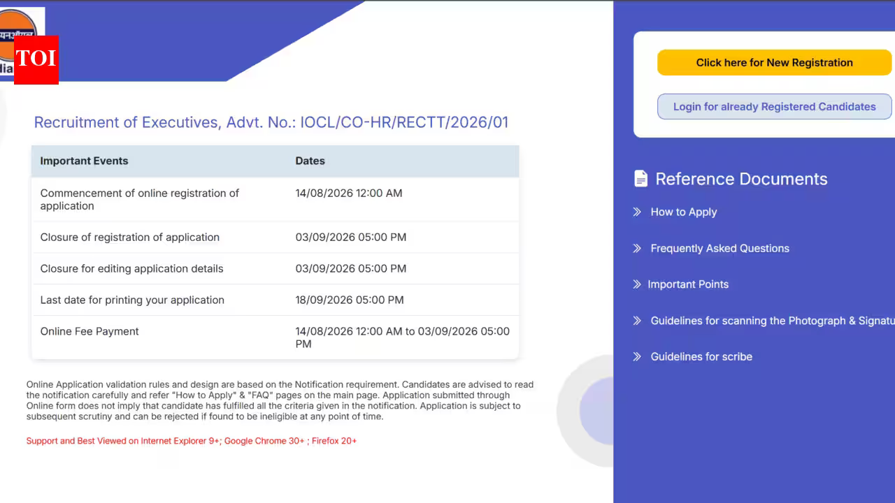 IOCL recruitment 2026: Registration underway for 470 posts; check eligibility and direct link to apply