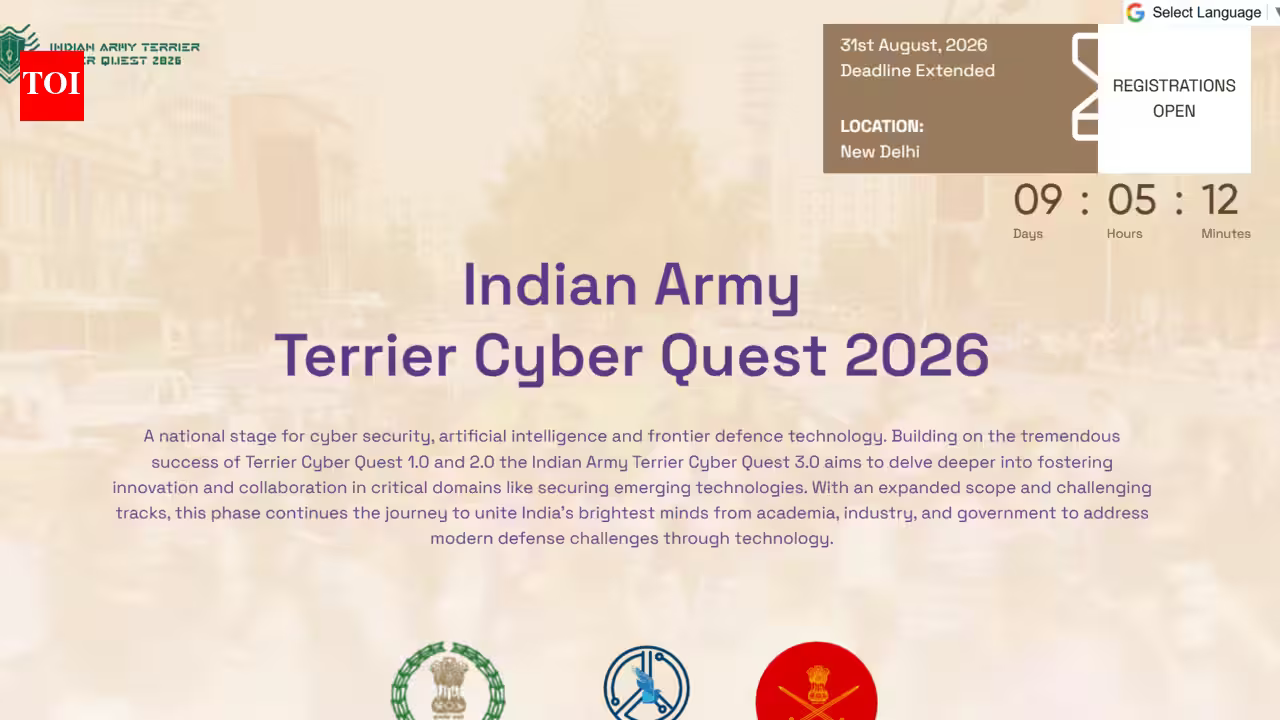 Indian Army Terrier Cyber Quest 2026 hackathon registration begins: Check who can apply and key details