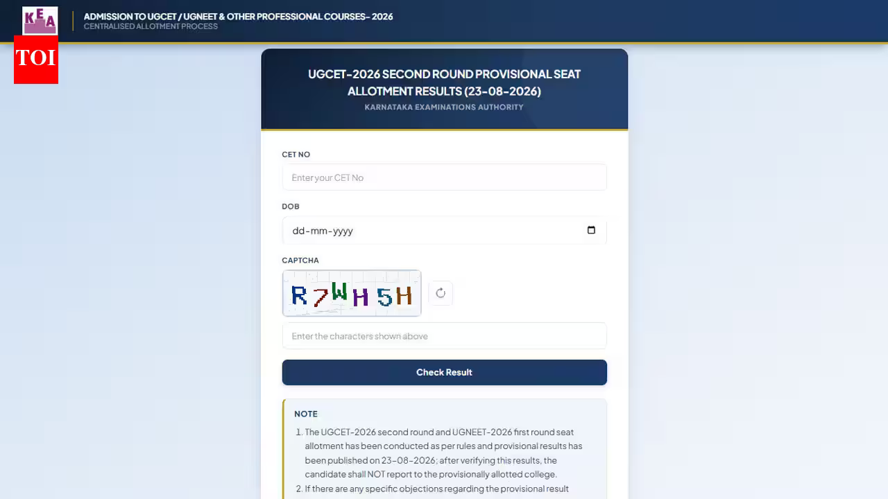 KCET 2026 Round 2 seat allotment result released by KEA; check college and course: Direct Link