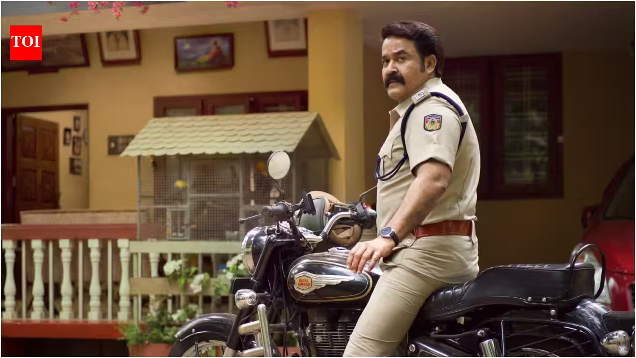 Mohanlal shares Onam poster of 'Athimanoharam'; actor appears as cop TS Lovelajan; reunites with Meera Jasmine | Malayalam Movie News