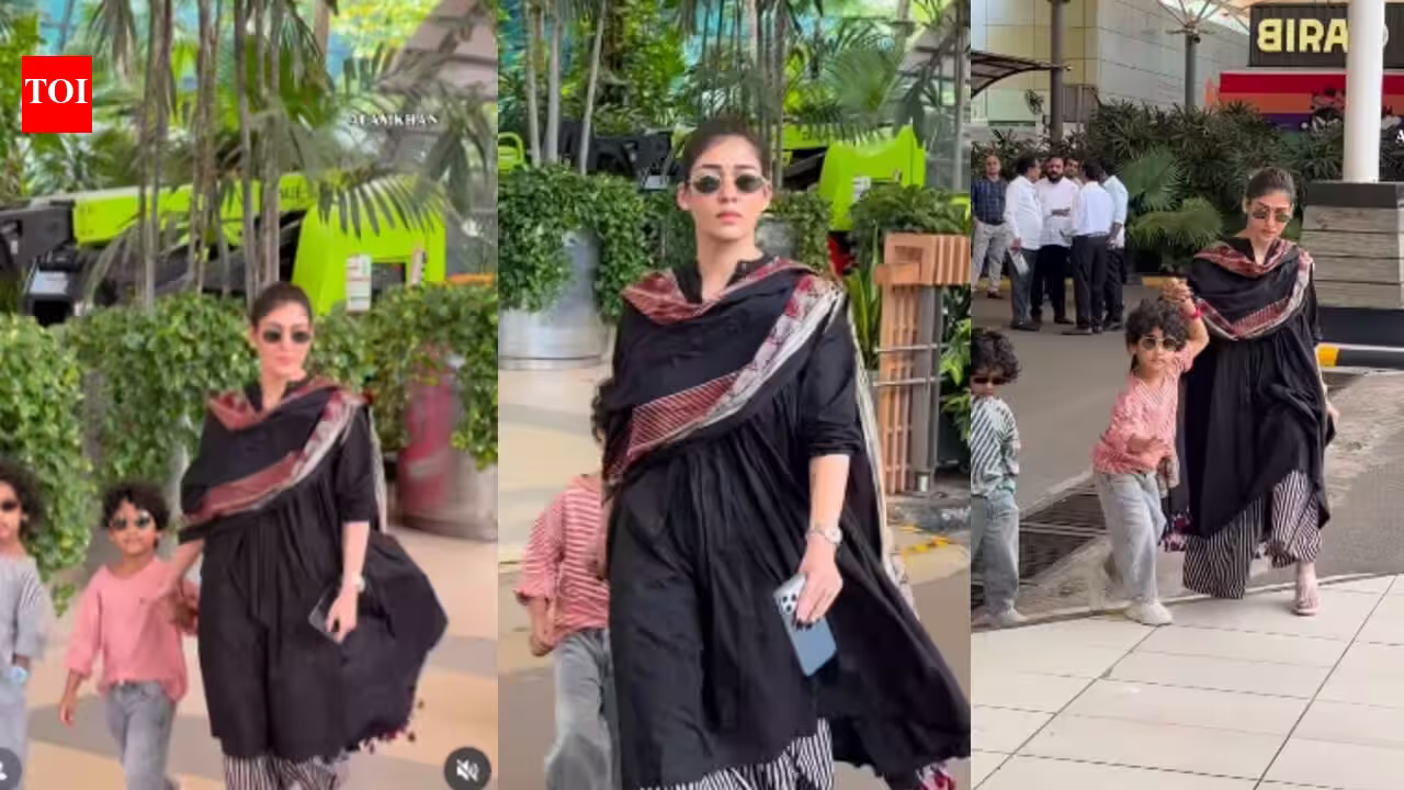 Nayanthara spotted at Mumbai airport with twin sons Uyir and Ulag, ‘Toxic’ actress’ supermom moment wins hearts |