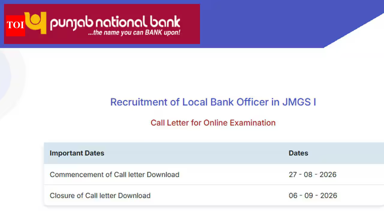 PNB LBO Admit Card 2026 released for 545 posts, check direct link here