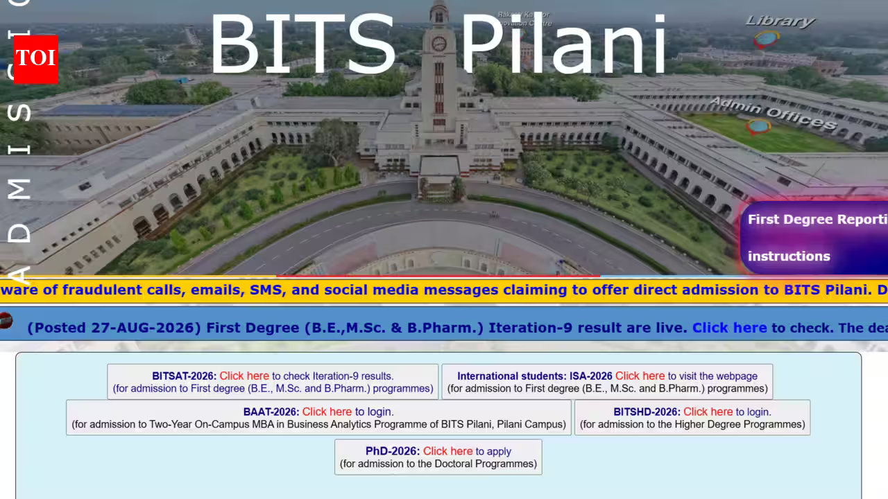 BITSAT 2026 Iteration 9 result out; check direct link to download and key details