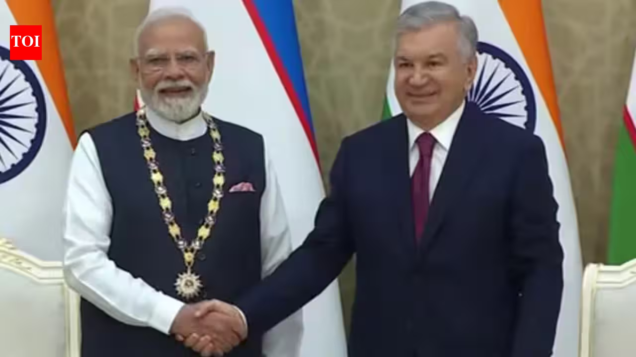 ‘Order of Oliy Darajali Dustlik’: Uzbekistan confers its highest state honour on PM Modi | India News