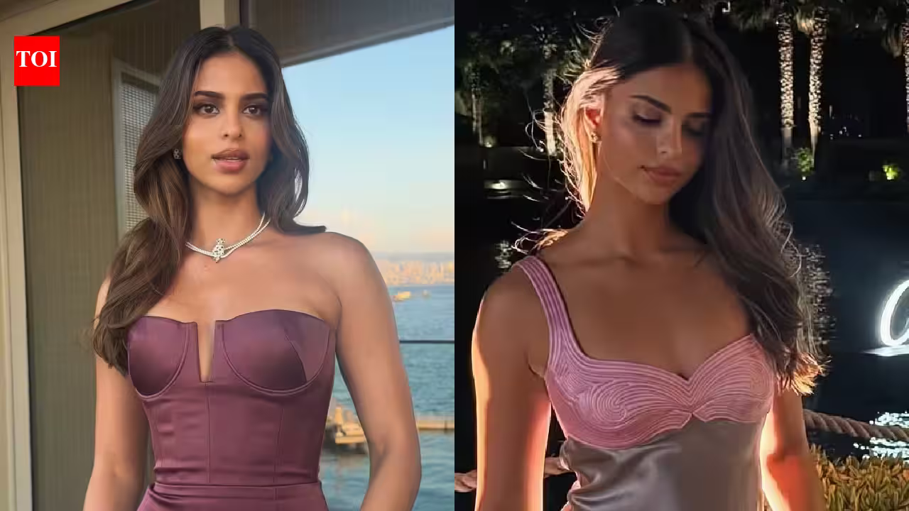 Suhana Khan stuns in a silk satin midi dress worth Rs 6 lakh at an event, but someone else steals the show, find out - PICS inside | Hindi Movie News