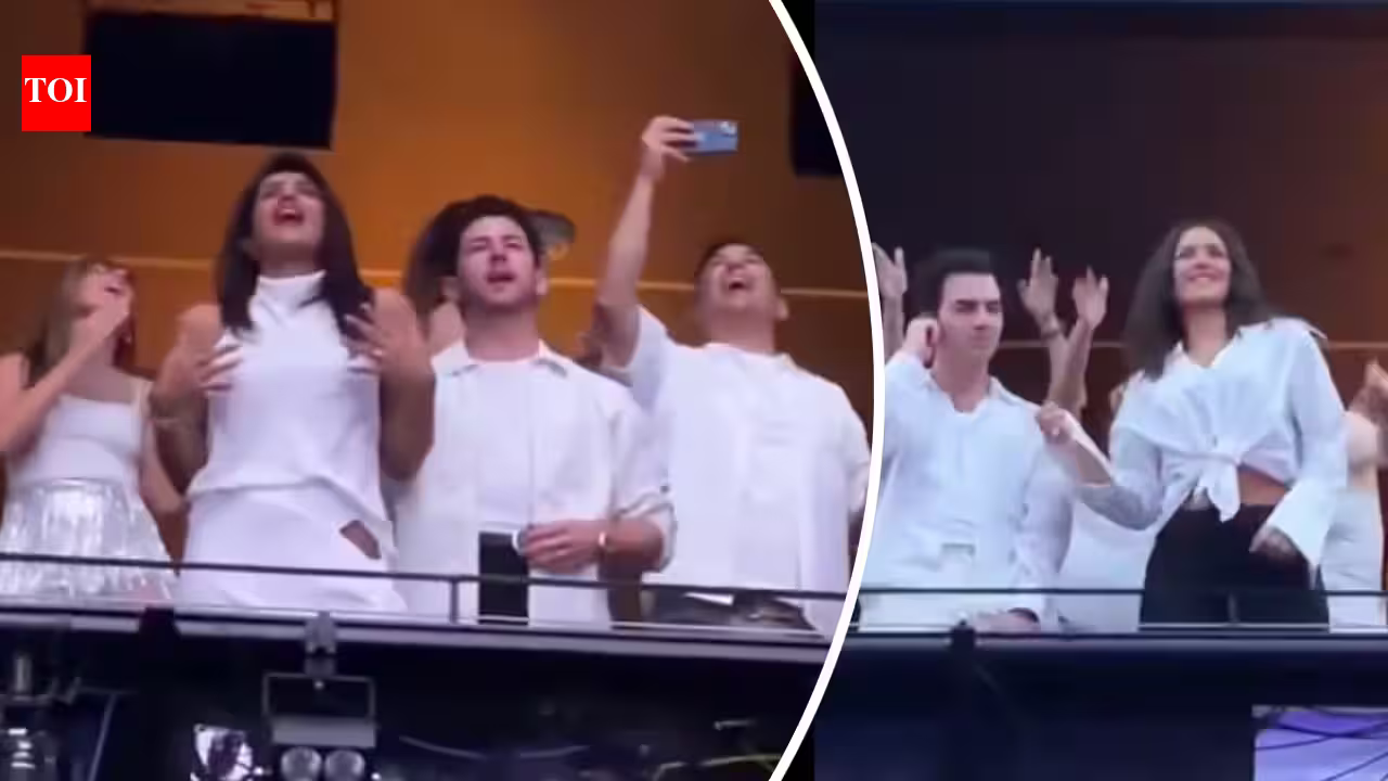 Nick Jonas and Priyanka Chopra twin in white; couple get groovy with Joe Jonas and Tatiana Gabrielle at Backstreet Boys concert - WATCH |