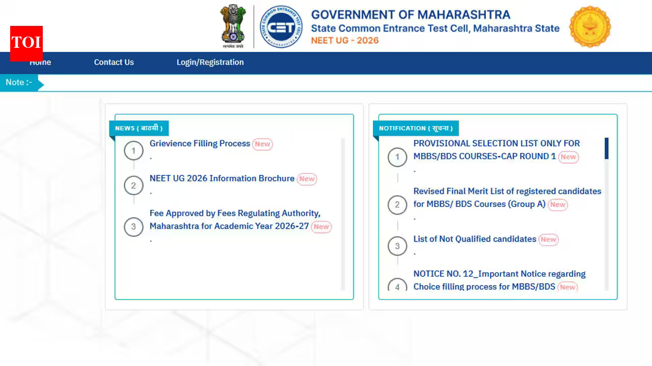 Maharashtra NEET UG 2026 Round 1 offers MBBS and BDS admission to 10,509 students across state quota; check cutoff marks