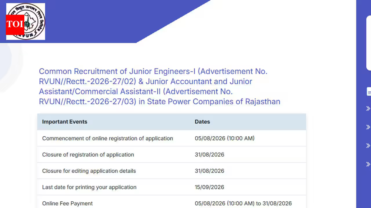 RVUNL Recruitment 2026: Last date today to apply for 2,005 posts; apply here