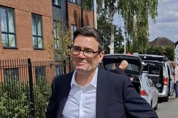 Prime minister Andy Burnham speaks to crowds in Stourbridge