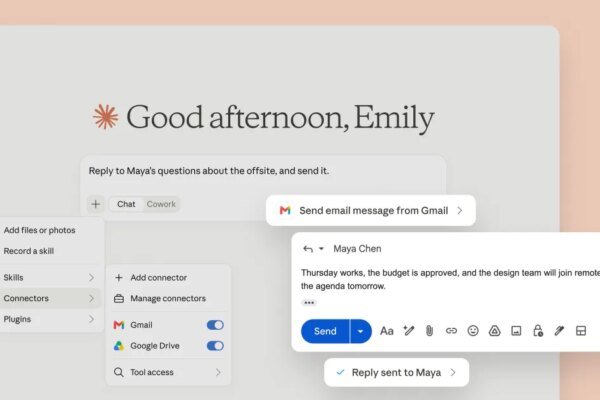 Claude can do more with Gmail and Google Drive, and access to Claude Cowork is expanding.