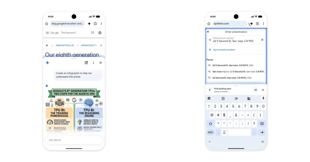 Gemini in Chrome and auto browse roll out on Android in the US