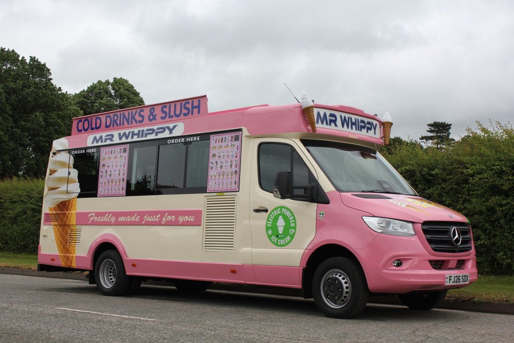 Crewe's Whitby Morrison unveils what is believed to be the world’s longest and highest-spec ice cream van | Local Features | News | Crewe Nub News