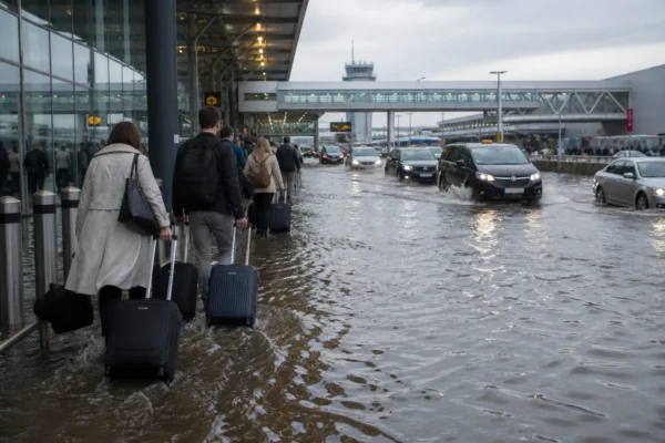 Traffic has resumed at Heathrow following flooding caused by a water main break