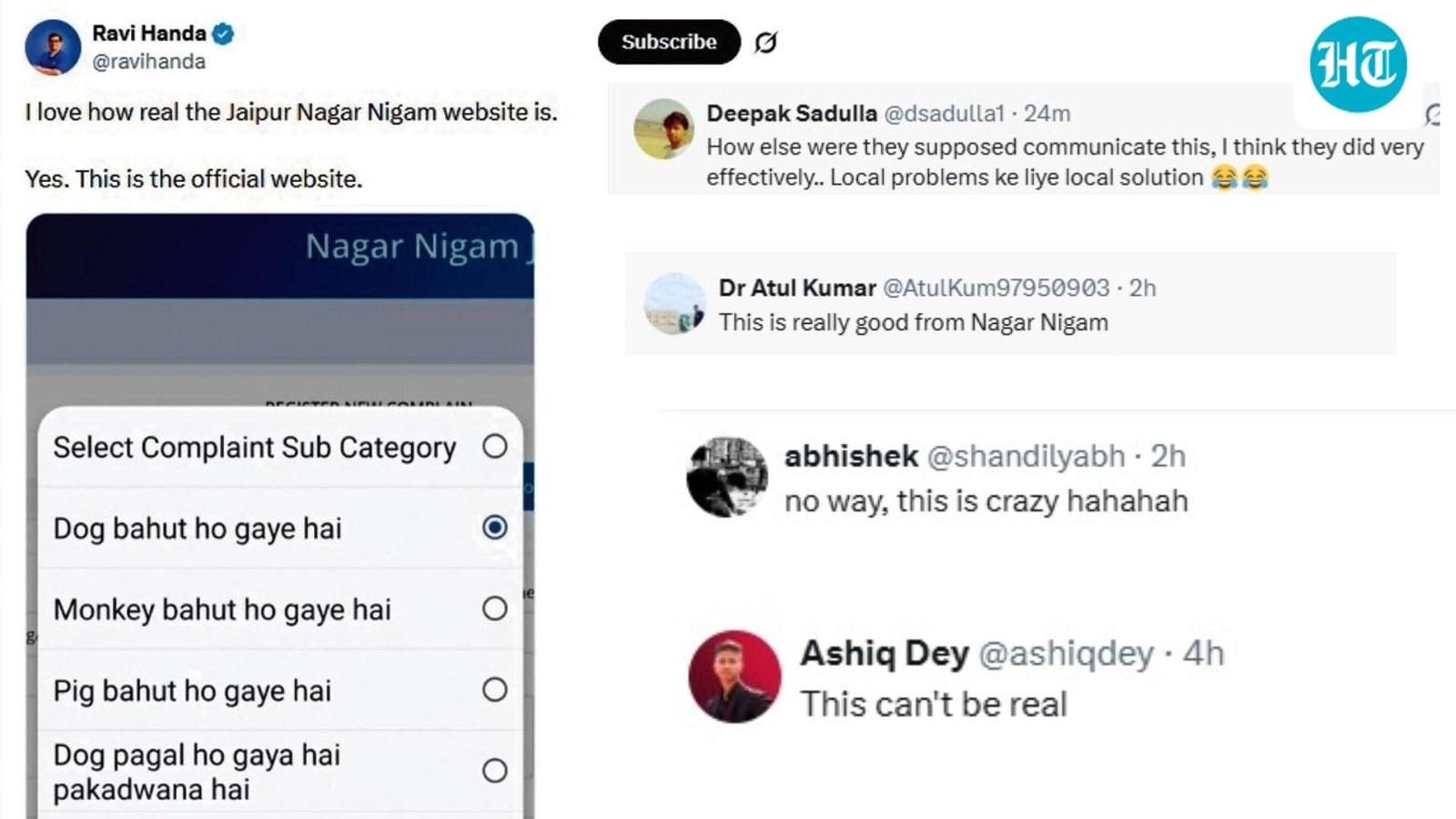 Jaipur’s civic portal complaint section ditches official jargon for ultra-relatable Hindi; internet goes gaga
