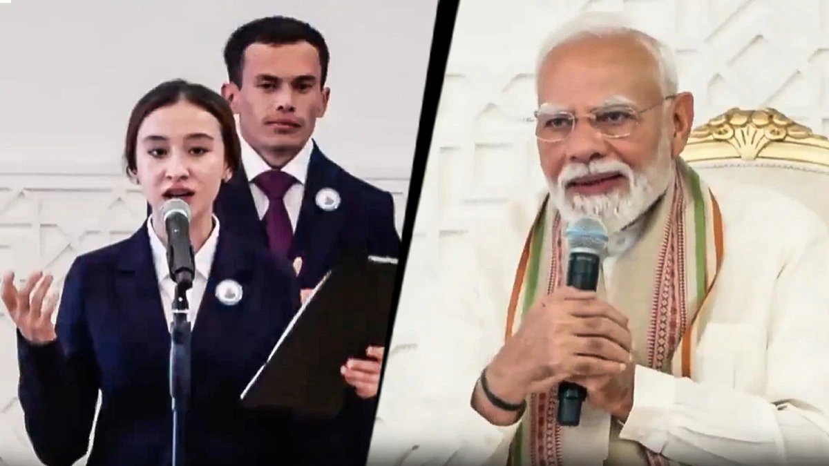 PM Modi poems turn popular in Uzbekistan: Uzbek students recite PM poems in Tashkent, he gets emotional