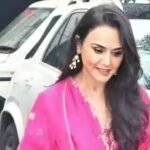 Preity Zinta exudes elegance in Rs 42,500 fuchsia farshi salwar set for 'Batwara 1947' press tour