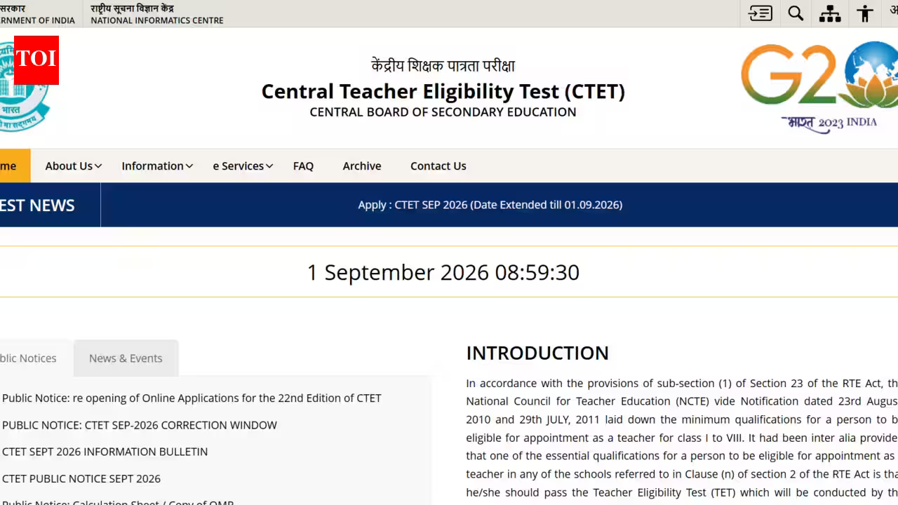 CTET 2026 September registration window closes today; CBSE yet to announce exam date: Direct link to apply here