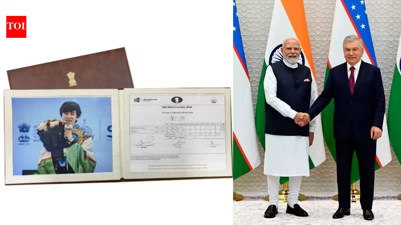 'Chess diplomacy, quite literally': AICF chief on PM Modi gifting Javokhir Sindarov’s World Cup scoresheet to Uzbek prez | Chess News