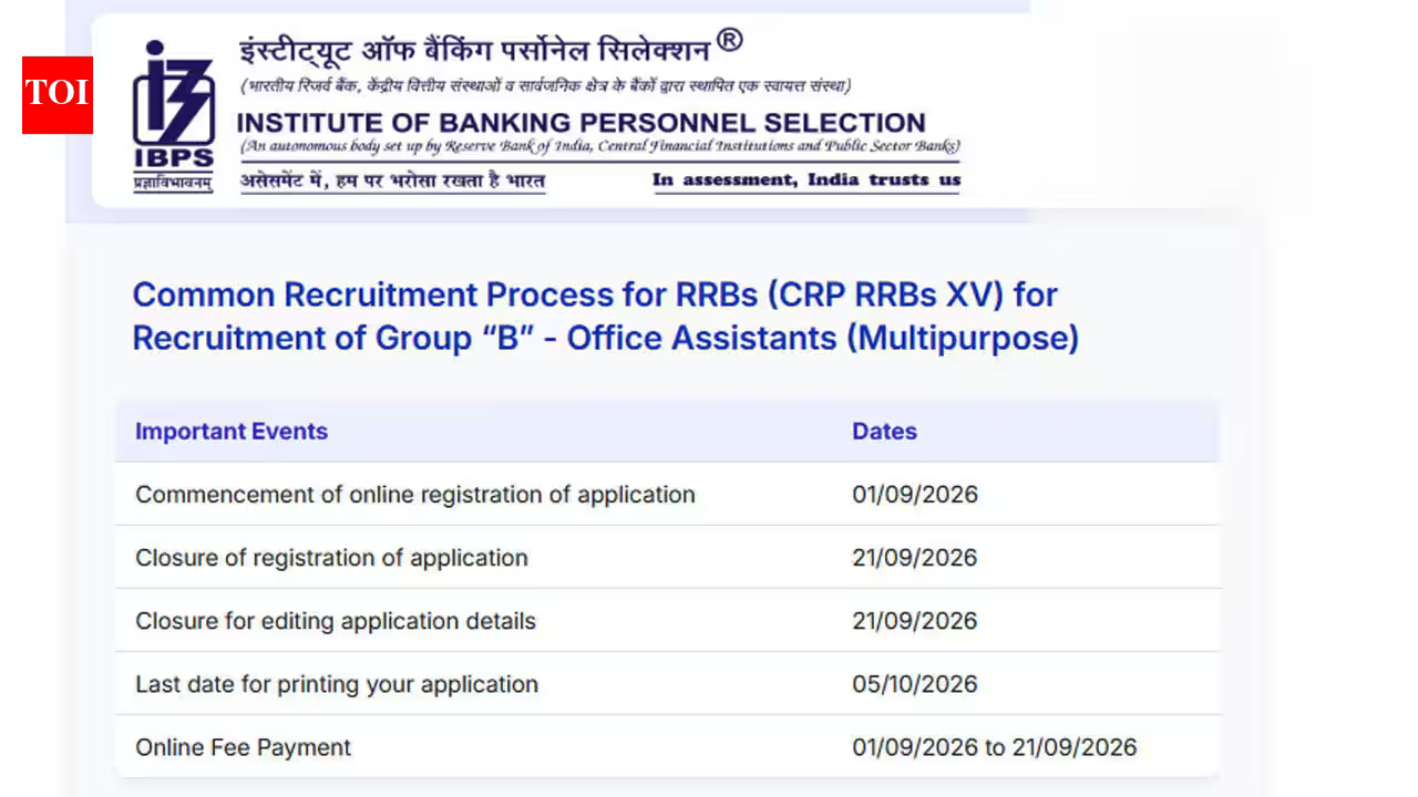 IBPS RRB Clerk Vacancies 2026: 8,183 vacancies, check application dates, eligibility and exam schedule; check direct link here