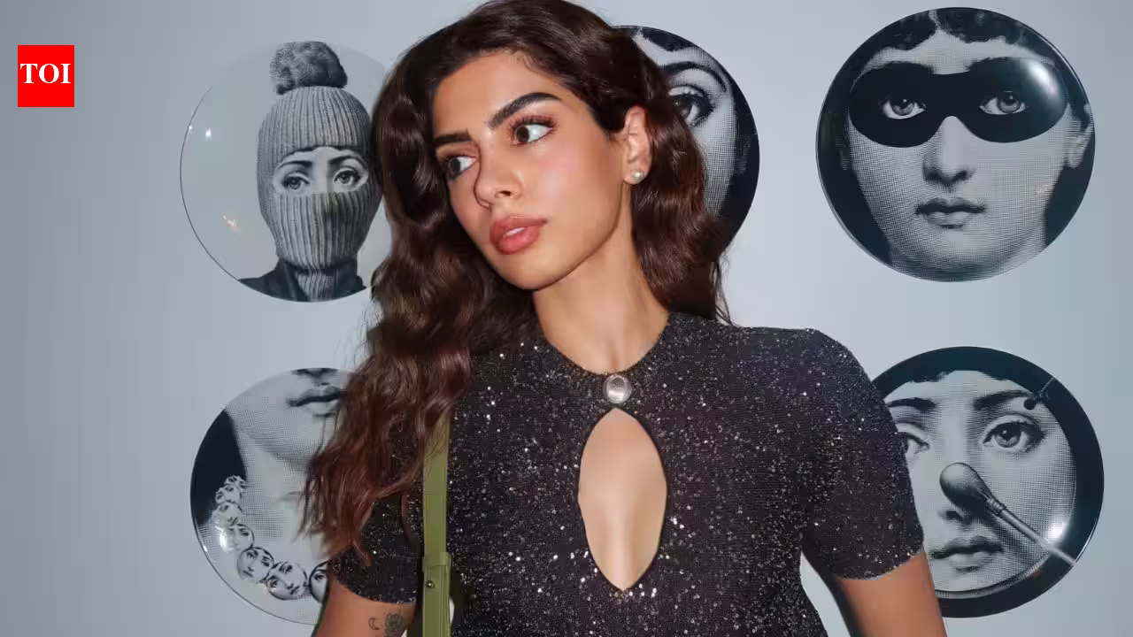 Khushi Kapoor serves quiet luxury in Rs 4.95 lakh look featuring a sequined knit top, stonewashed jeans and hobo bag | Hindi Movie News