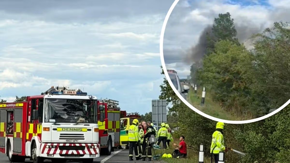 Teen among three fast-acting drivers who rescued pair from burning car after A19 crash