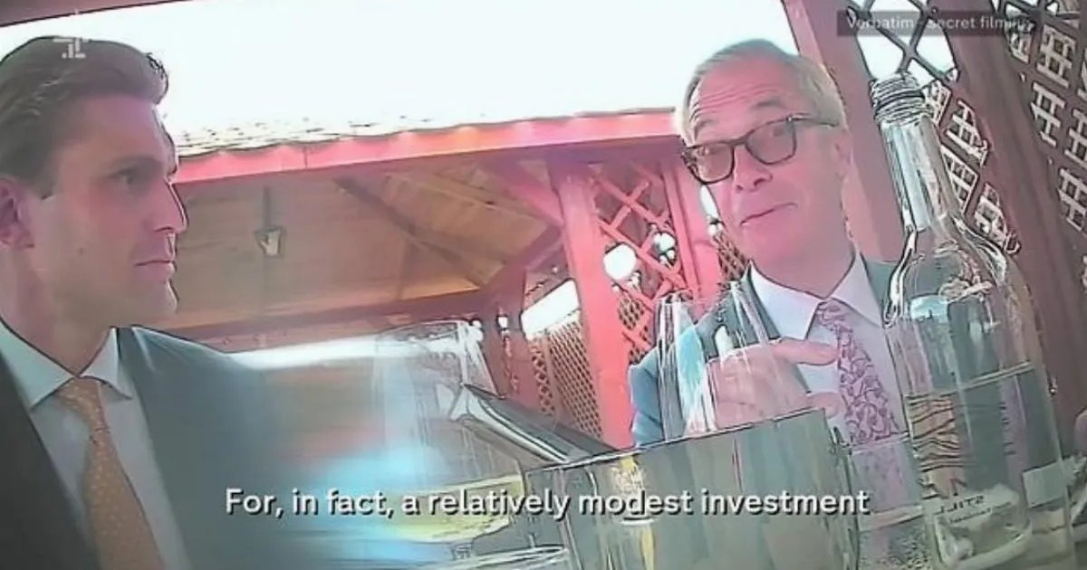 Farage Exposed: Undercover Footage Claims Reform Party Relied on Foreign Cash