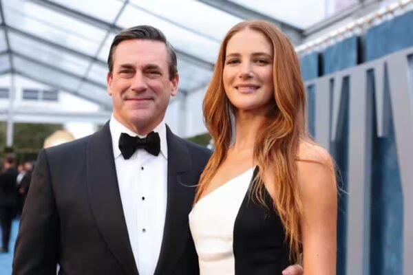 Jon Hamm and Anna Osceola Stun on Emmy Red Carpet with Surprise Baby Bump Debut