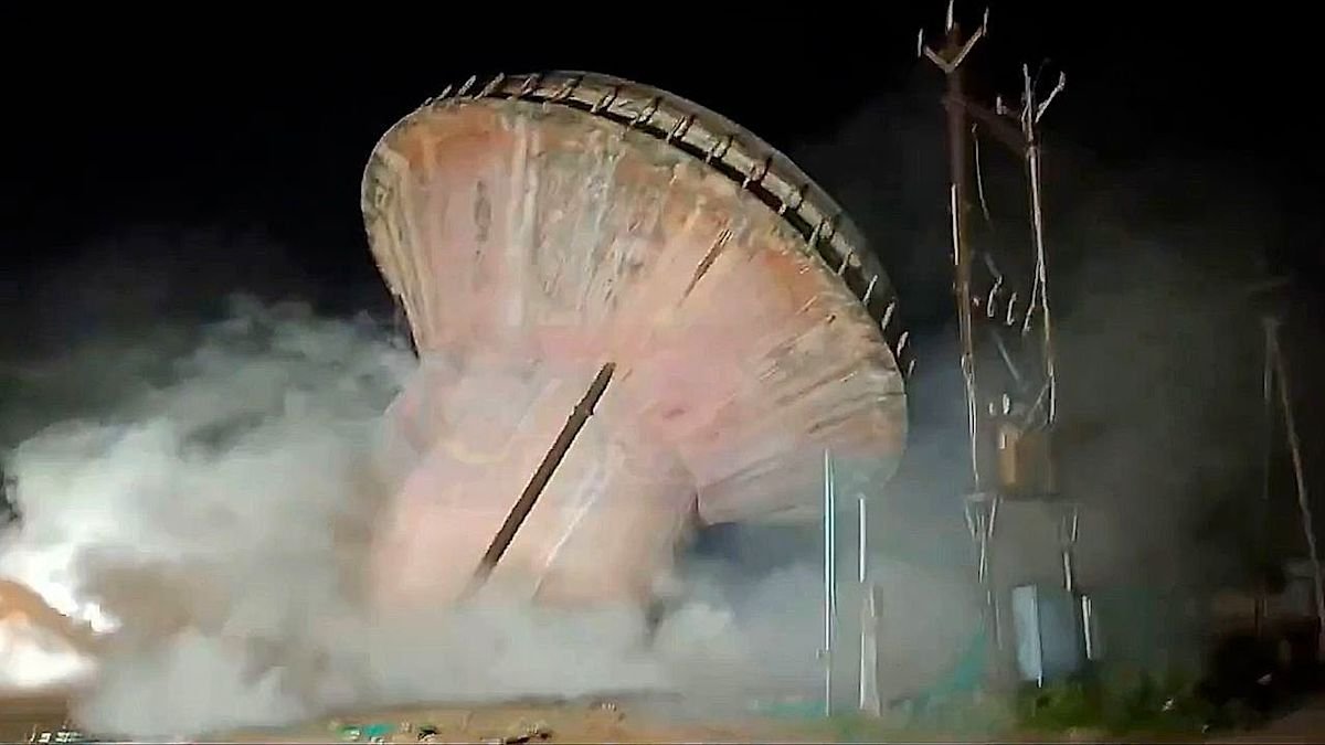 Midnight Implosion Goes Awry: 40-Year-Old Water Tank Crashes During Demolition in India