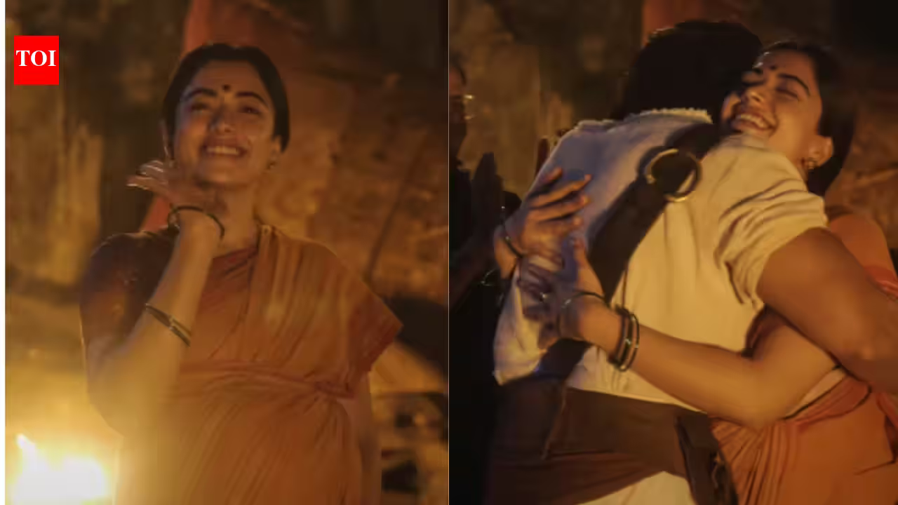 Rashmika Mandanna Wraps ‘Ranabaali’ as Vijay Deverakonda Sweeps Her Off Her Feet with a Surprise Hug!