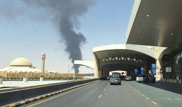 Riyadh Skyline Aglow: Smoke and Flames Erupt Near Airport Following Aerial Threat Warning