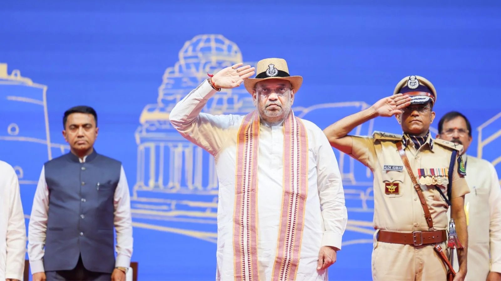 Saffron Salute: Goa Police Bestowed With Prestigious President’s Colour by Amit Shah