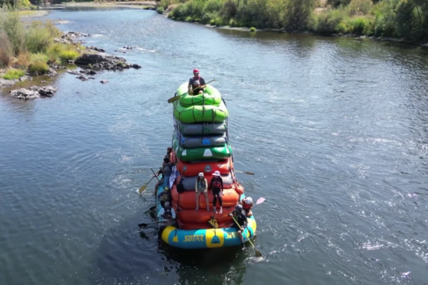 Stacked for History: Local Rafters Conquer Rogue River in Record-Breaking Formation