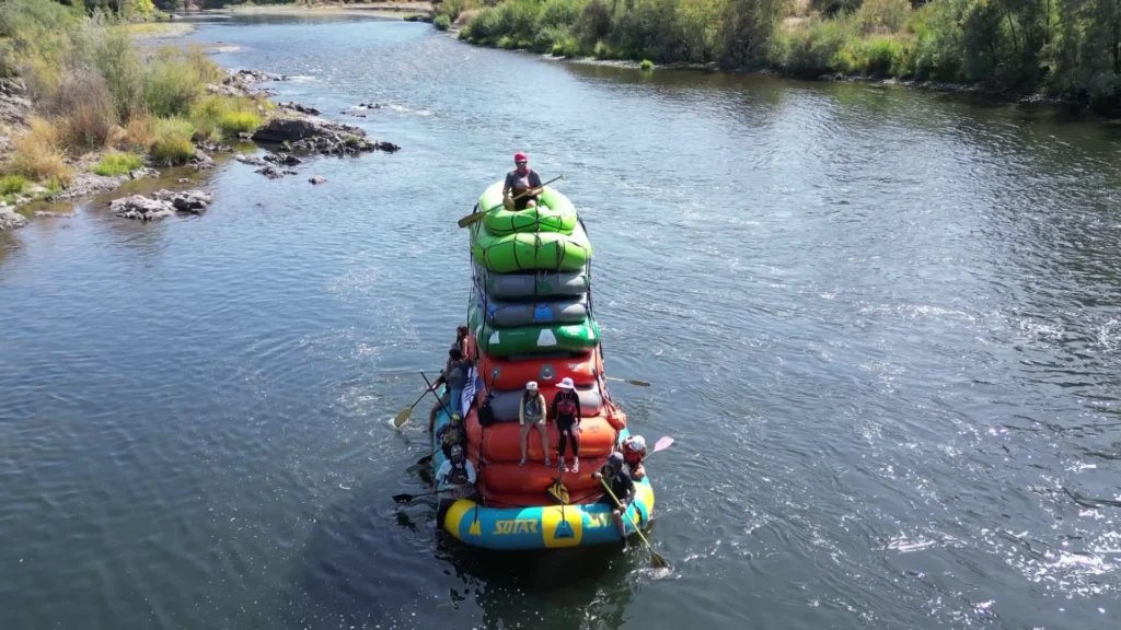 Stacked for History: Local Rafters Conquer Rogue River in Record-Breaking Formation