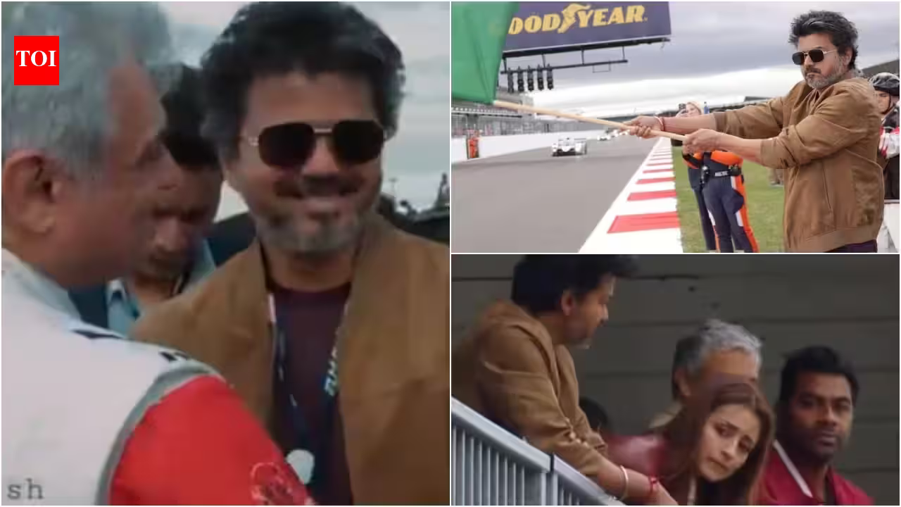 Thalapathy Vijay and Trisha Steal the Spotlight at Silverstone as Ajith Kumar’s Team Battles Through Le Mans!