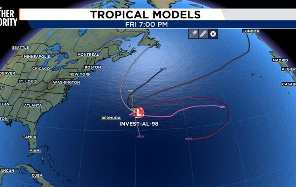 Tropical Unrest: Invest 98 Stirs Atlantic Waters East of Bermuda