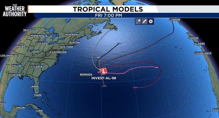 Tropical Unrest: Invest 98 Stirs Atlantic Waters East of Bermuda