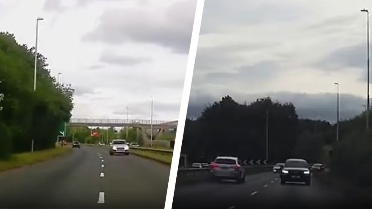 Wrong-Way Recklessness: North East Driver’s Death-Defying Escape Caught on Camera